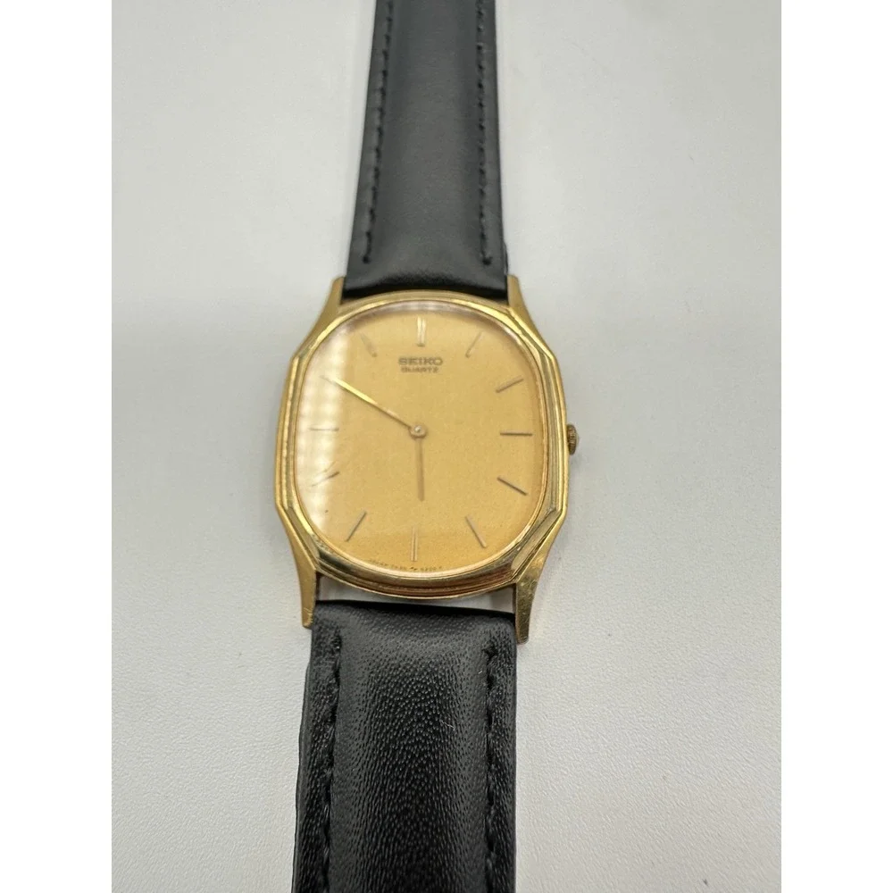 Vintage 1983 Seiko Quartz 7430-5129 Gold Tone Champagne Dial